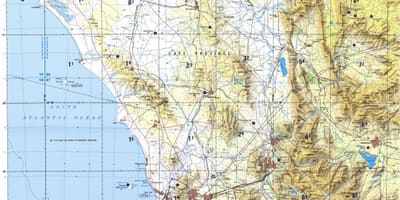 Cidade do cabo mapa topográfico